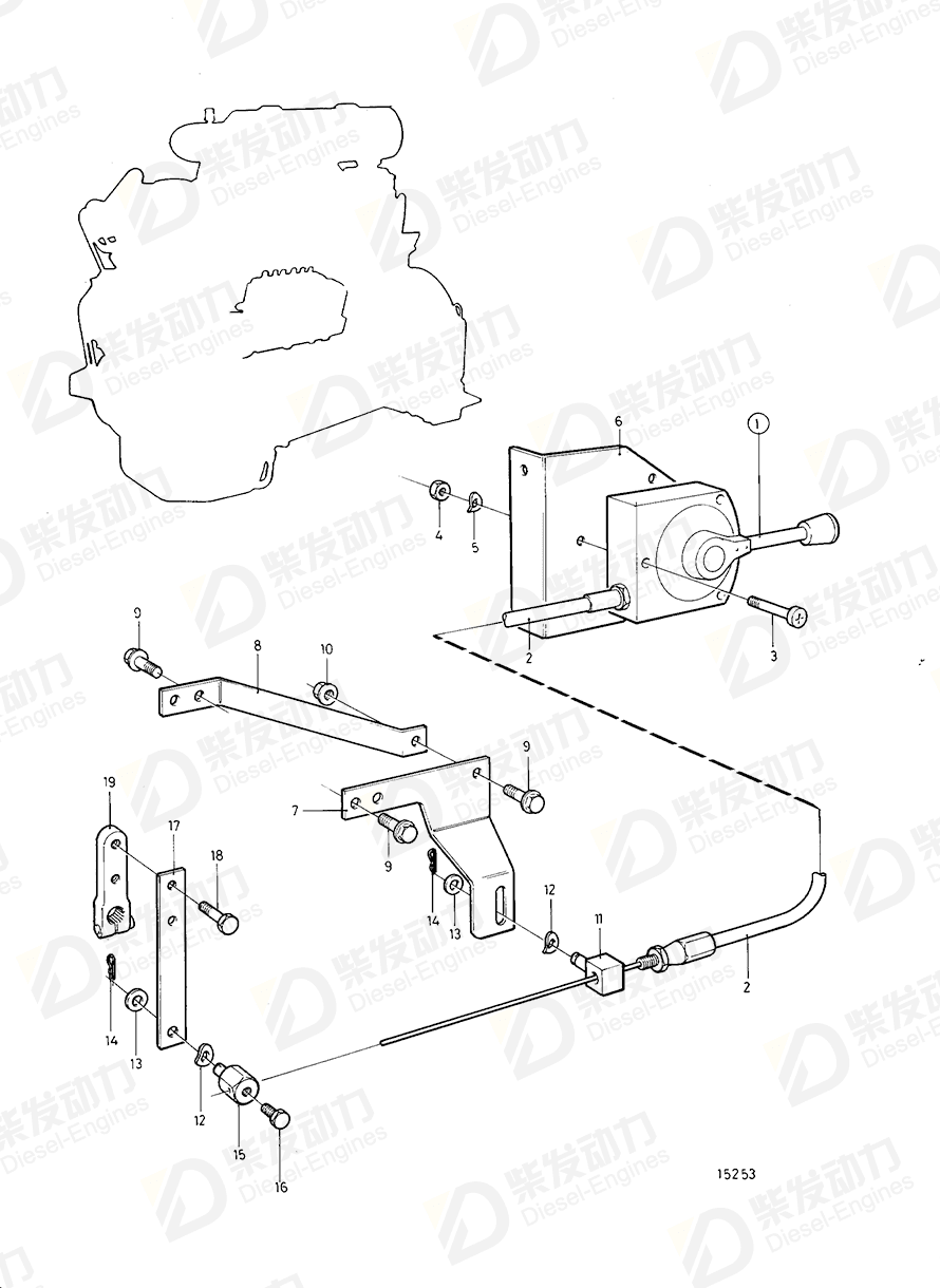 volvo penta Cable kit 863969 Drawing volvo penta Cable kit 863969 Drawing